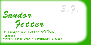 sandor fetter business card